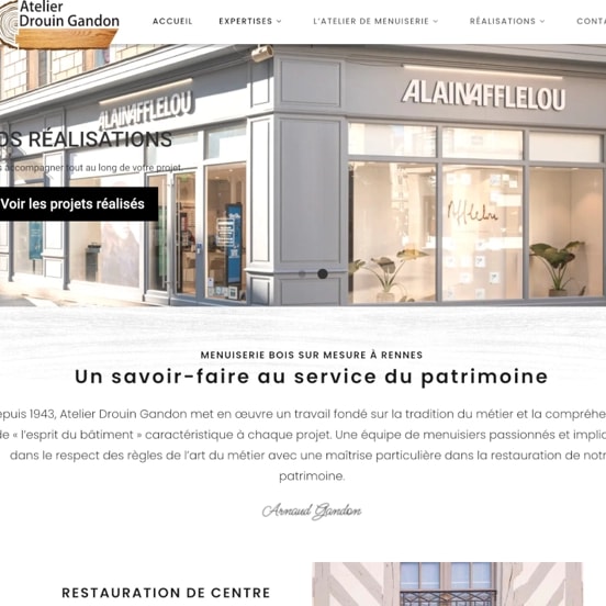 Atelier Drouin Gandon WordPress Création de site chez Mavisibité